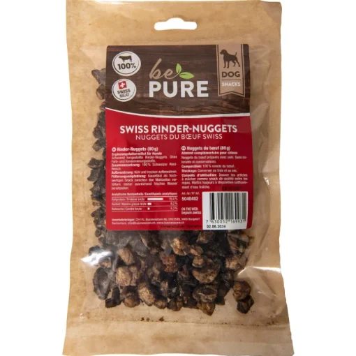 bePure Hundesnack Swiss Rinder-Nuggets 80g