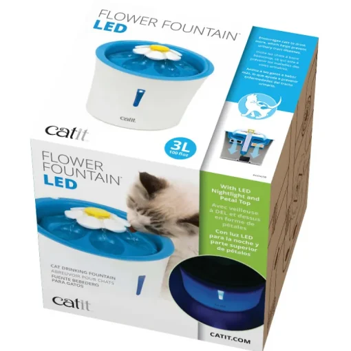 Catit Senses 2.0 Flower Fountain Trinkbrunnen mit LED Nachtlicht
