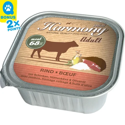 Harmony Dog Natural Nassfutter Rind & Schinken 11x150g