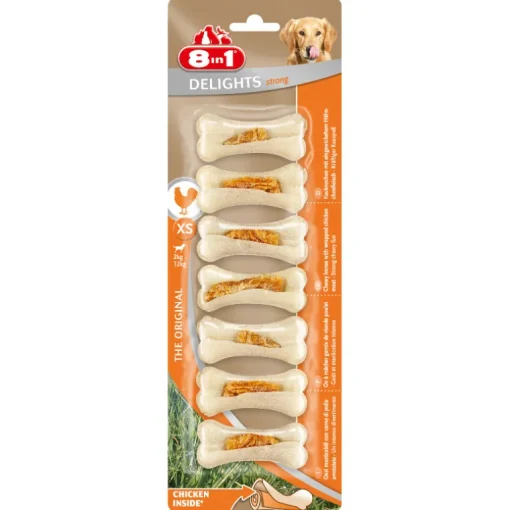 8in1 Delights Kauknochen Strong XS 140g 7 Stück