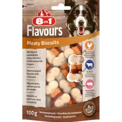 8in1 Hundesnacks Flavours Meaty Biscuits 100g