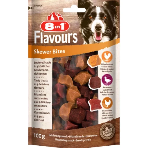 8in1 Hundesnacks Flavours Skewer Bites 100g