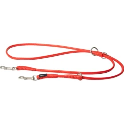 Rogz Hundeleine Rundleine Leder rot 2m