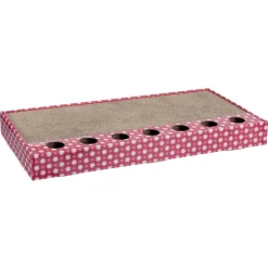 Trixie Kratzpappe mit Spielzeug pink