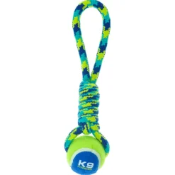 Zeus Hundespielzeug K9 Fitness Tennis Ball Rope Tug